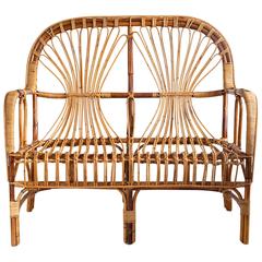 Italian Rattan Settee