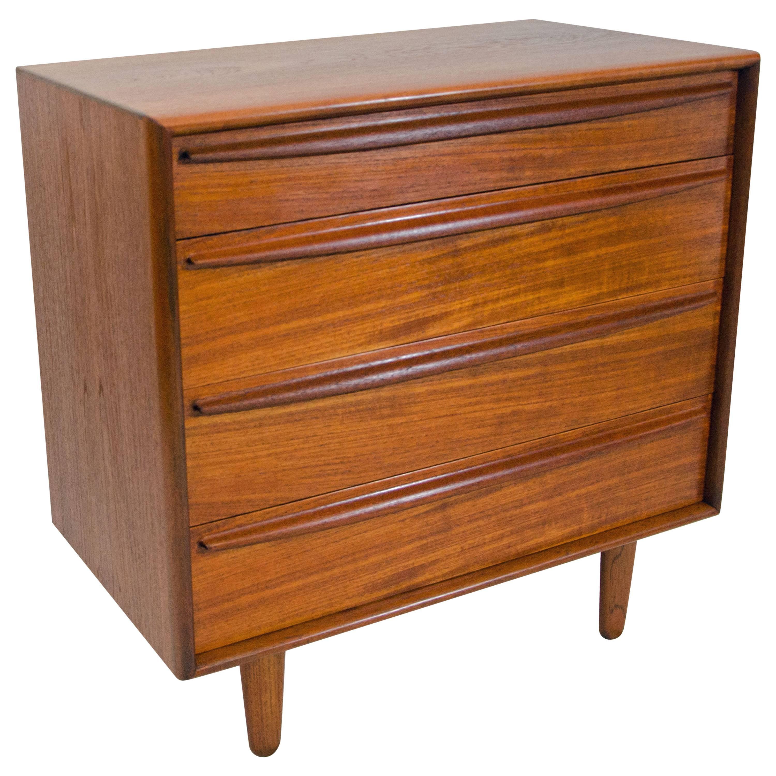 Small Danish Teak Dresser or Chest by Svend Madsen for Falster Møbelfabrik For Sale