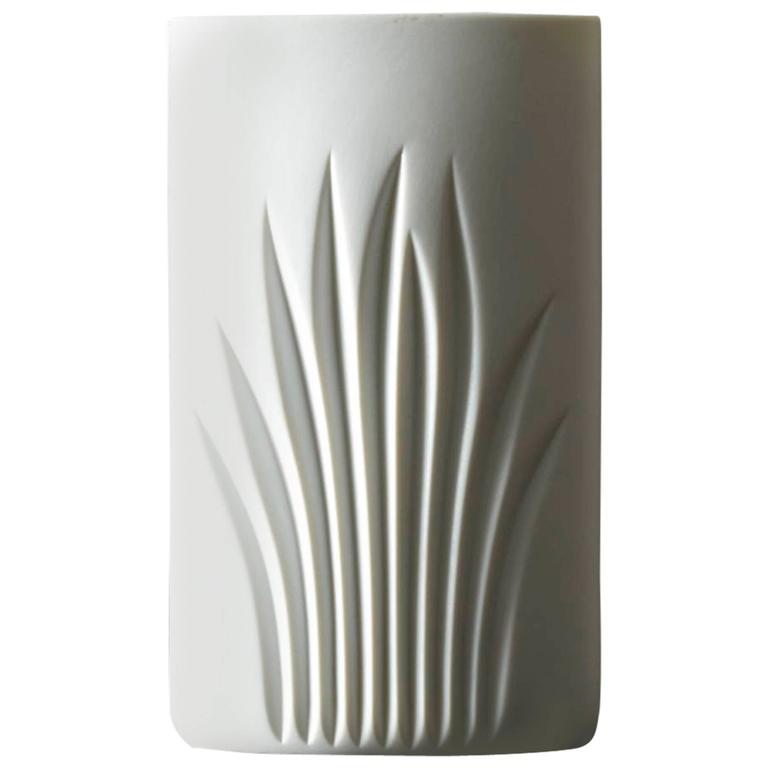 White Matte Porcelain Vase by C J Riedel Special Edition 100 Years