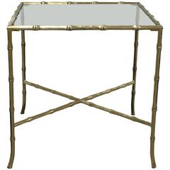 Billy Baldwin Solid Brass Faux Bamboo Side Table 4