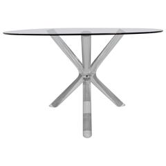 Lucite and Glass Round Dining Table