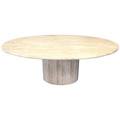 Oval Italian Travertine Dining Table 4