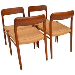 Set of Four Danish Teak Dining Chairs by Niels Møller Vintage, 1960s