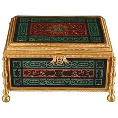 19th Century, French Coffer in Scagliola and Gilt Bronze