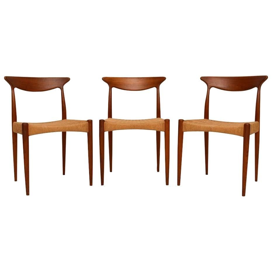 Set of three Danish Teak Dining Chairs by Arne Hovmand-Olsen Vintage, 1960s