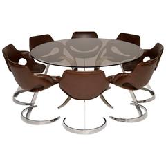 Scimitar Dining Table and Chairs by Boris Tabacoff Vintage, 1970s 10