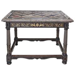 Magnificent Italian Center Table with Bone Inlay Work, 18th Century