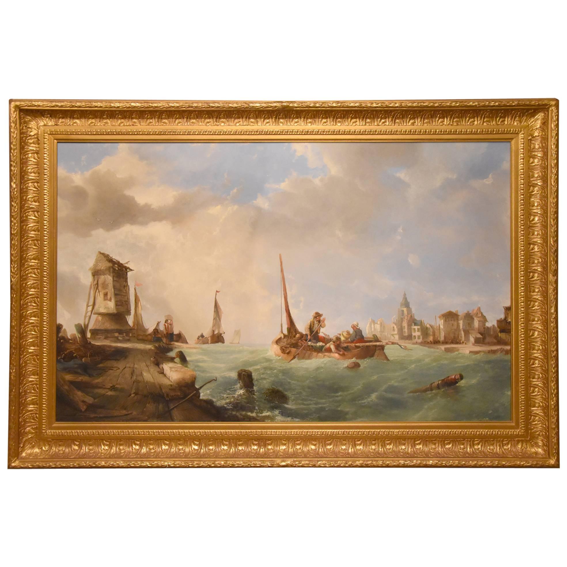 "A Dutch Estuary" by Alfred Montague For Sale