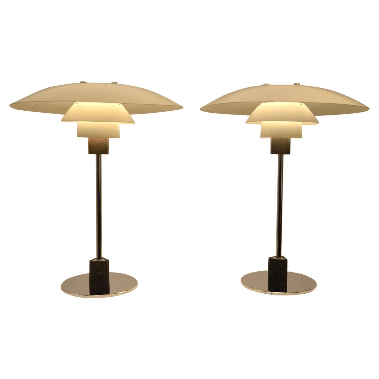Beautiful Poul Henningsen Pair of Danish Table Lamp for Louis Poulsen For Sale