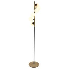 Beautiful Spiral Opaline Six Lighting in the Style of Stilnovo