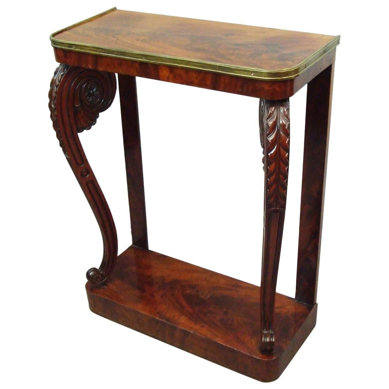 Good Regency Figured Mahogany Console Table / Pier Table For Sale