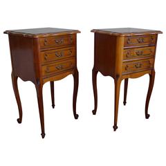 20th Century Louis Seize 16 Style Cherry Bedside Tables Cabinets with Drawers 11
