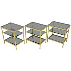 Maison Bagues, Set of Three Brass Side Tables 11