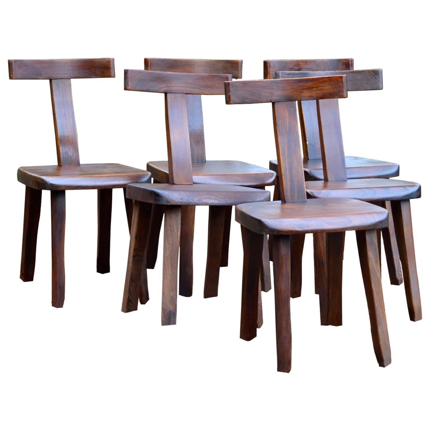 Set of Six Chairs by Olavi Hanninen, Finland 1950s For Sale