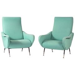 Pair of Italian Armchairs, circa 1950