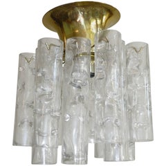 Petite Doria Glass Tube Flush Mount Chandelier