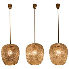 Set of Three Ceiling Lamps by Rupert Nikoll, Vienna, circa 1950 3
