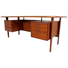 Free Standing Executive Desk with a Floating Top Designed by Kai Kristiansen