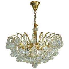 Vintage Crystal Ball Chandelier Attributed to Swarovski 12
