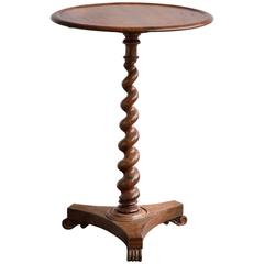 Small 19th Century Rosewood Gueridon with Barley Twist Central Column