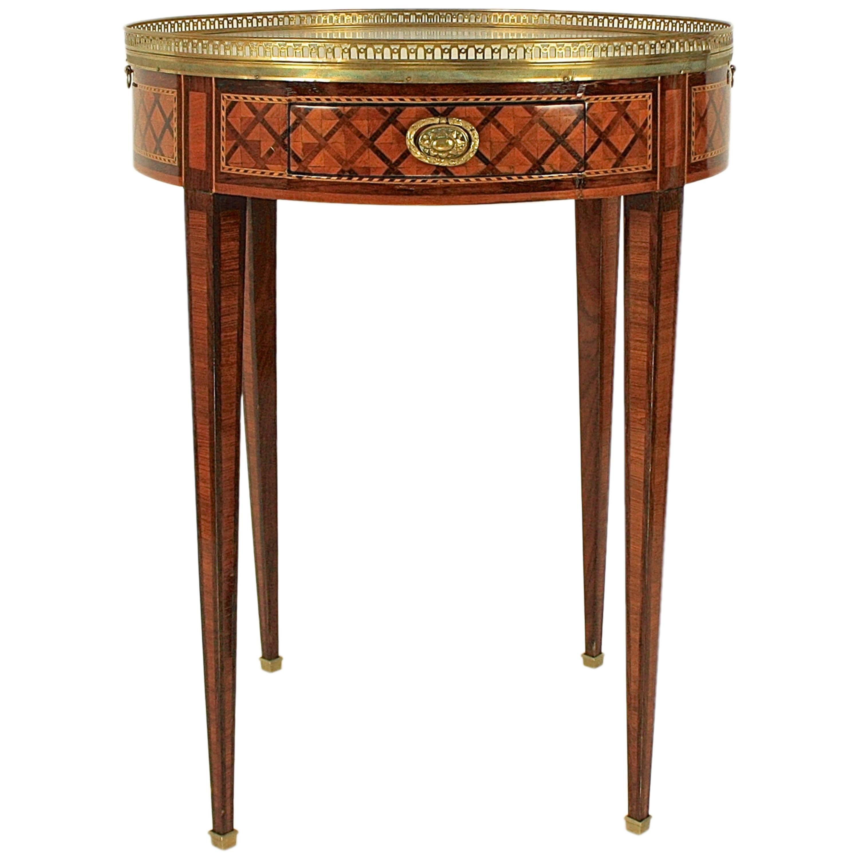 19th Century Louis XVI Marquetry Bouillotte Table