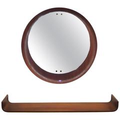Stilcasa Creazioni Mid-Century Modern Adjustable Wall Mirror and Shelf