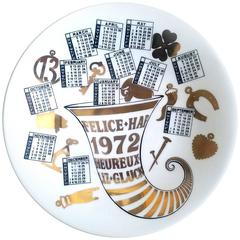 Piero Fornasetti Porcelain Calendar Plate for the Year 1972 2