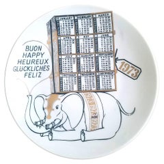 Piero Fornasetti Calendar Plate, Year 1973