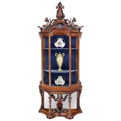 19th Century Italian Carved Walnut Display Cabinet 4