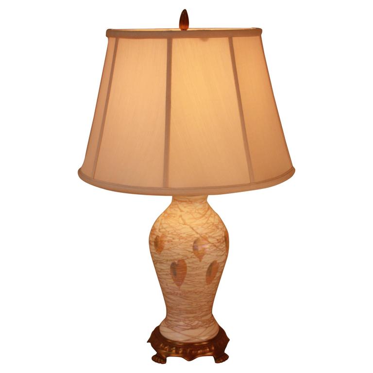 American Art Glass Table Lamp By Quezal For At 1stdibs American Art Glass Table Lamp By Quezal For