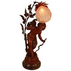 Cupid Sculptural Table or Banister Lamp
