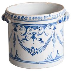 French 18th Century Blue and White 'Rafraichissoir' or Wine Cooler