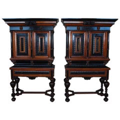 Pair of 18th Century Dutch Cabinets on Stand