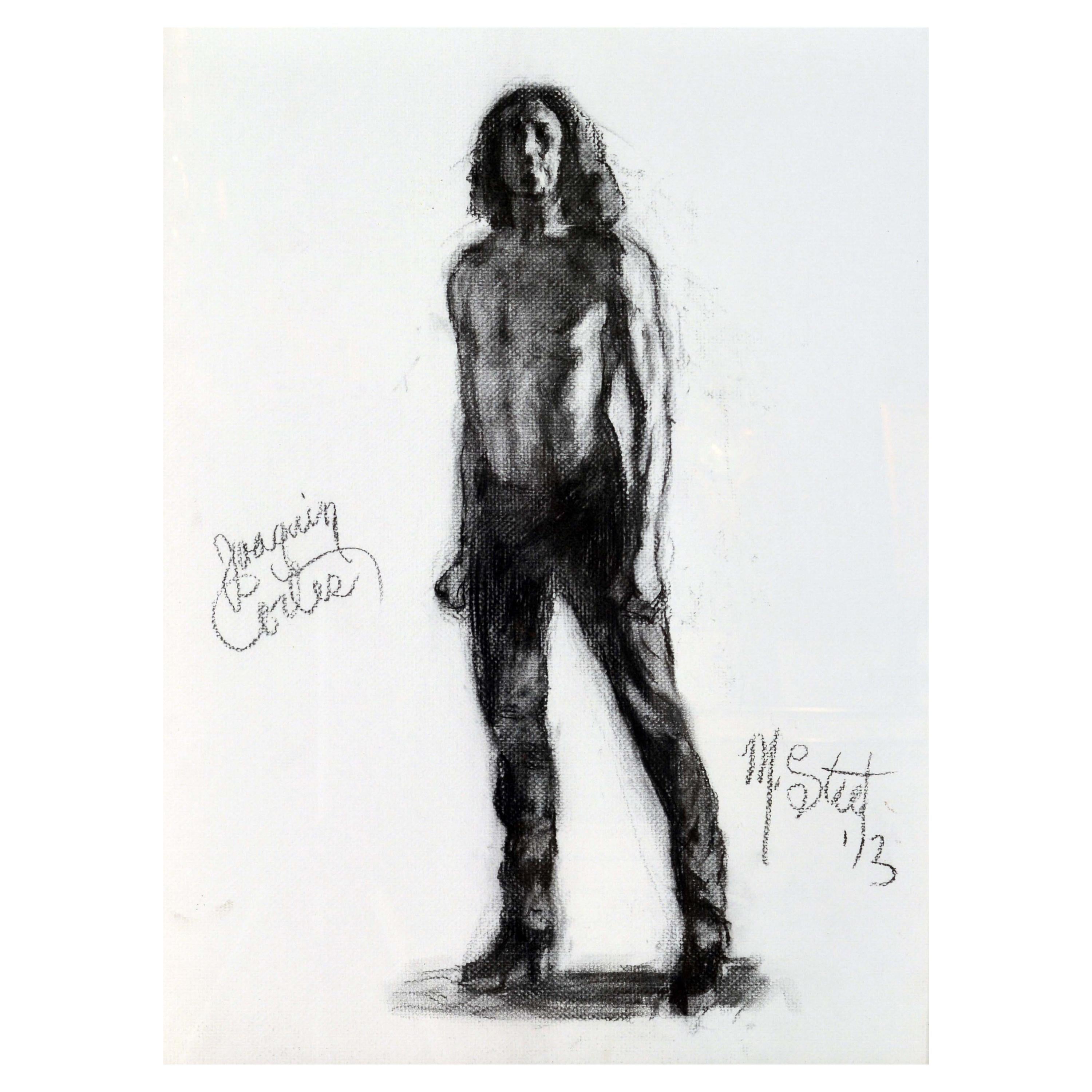 'The Ballet Dancer Joaquin Cortez' Charcoal by Marvin Steel, American