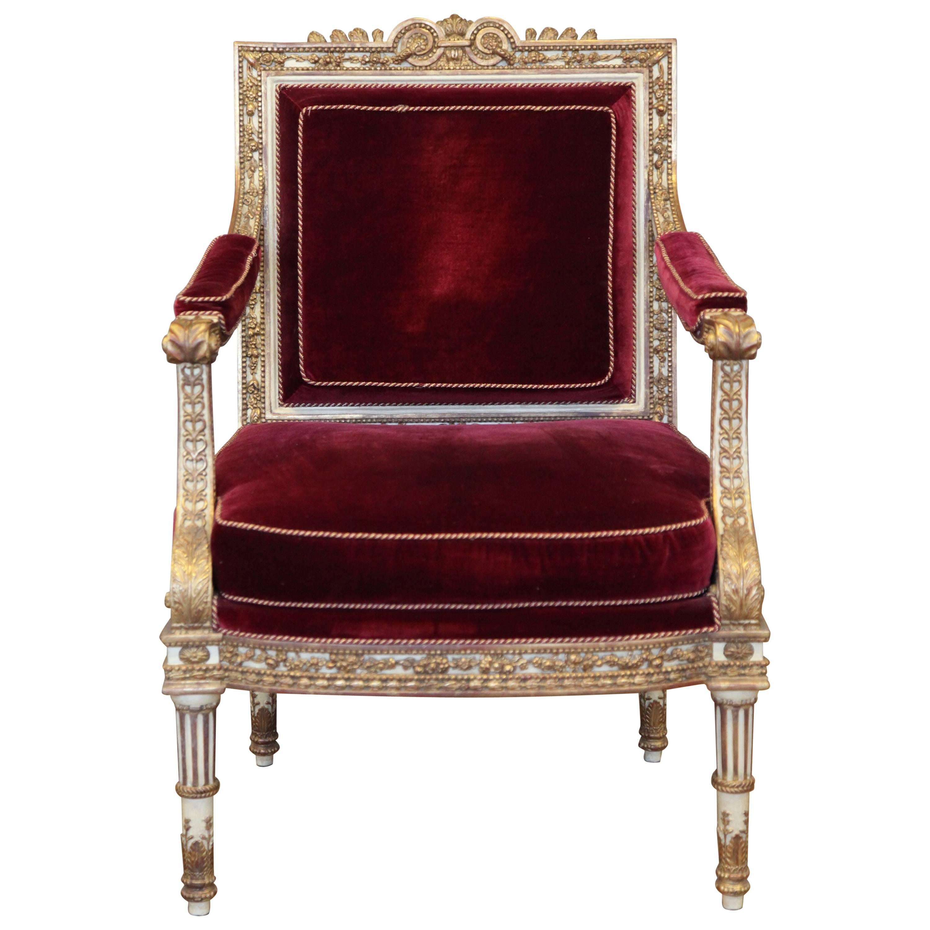 Louis XVI Style Armchair Made by La Maison London For Sale