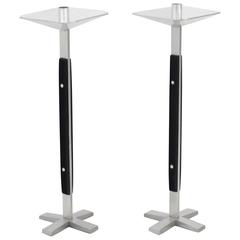 Pair of Large Oversize Tall Swiss Candlesticks 1