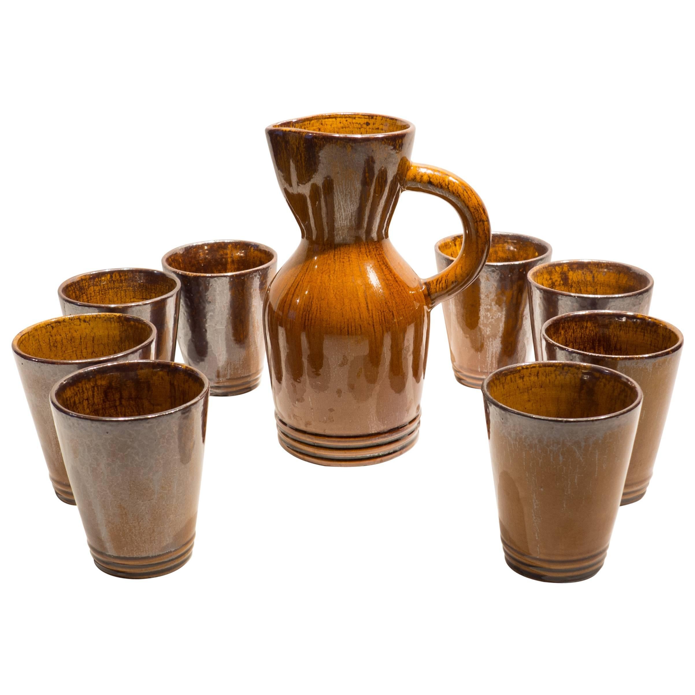 Pitcher with Eight Cups by Atelier Du Grand Chene