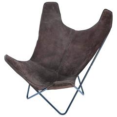 Fauteuil papillon Knoll de Jorge Ferrari-Hardoy en cuir velours