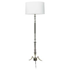 1940s French Nickel-Plated Floor Lamp