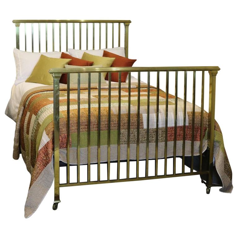 Double Art Deco Brass Bed, MD44 at 1stdibs