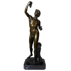 Vintage Bacchus Bronze Statue