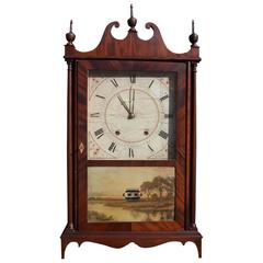 American Mahogany Pillar and Scroll Mantel Clock, Eli Terry, Circa 1825 5
