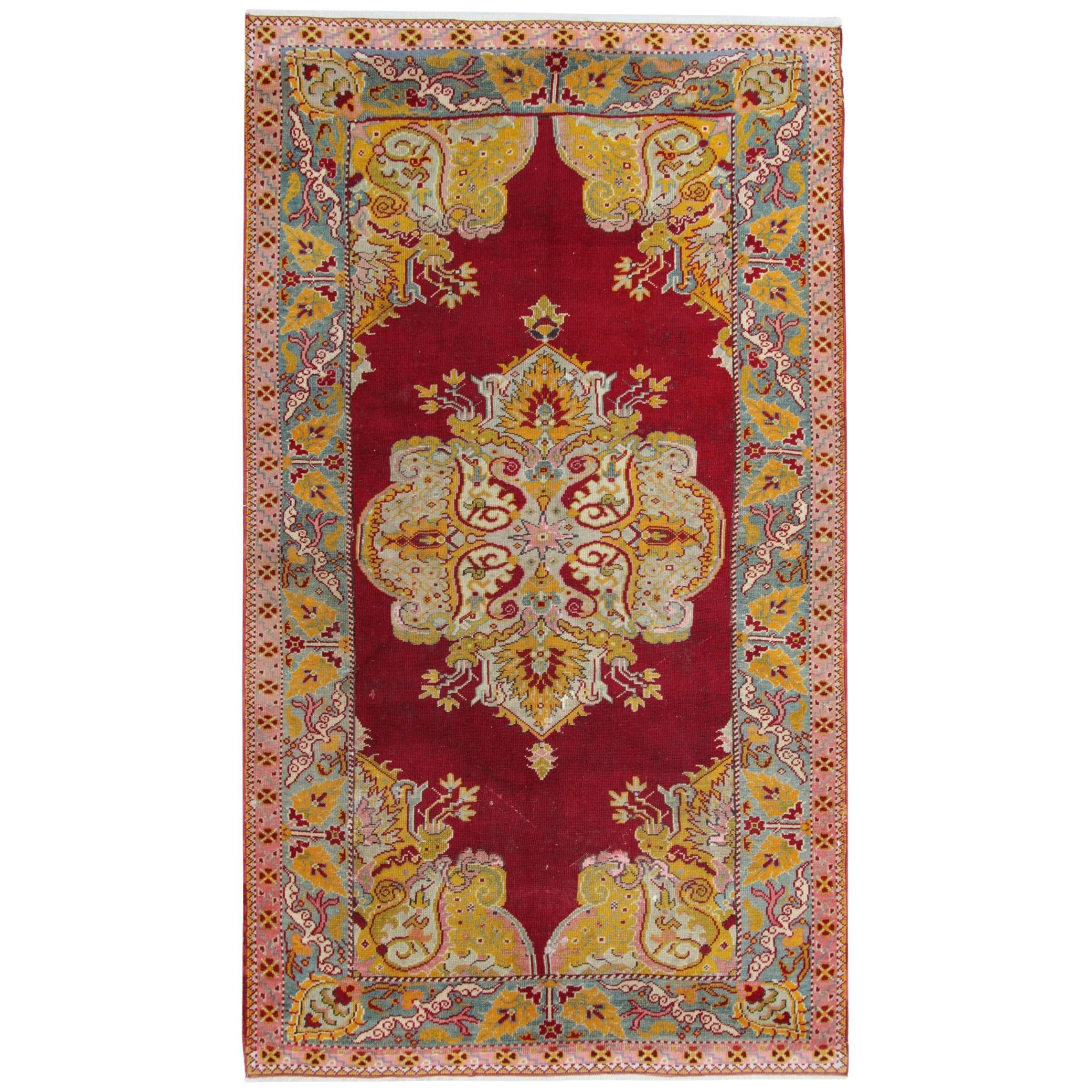 Handmade Antique Turkish Rugs, Antique Rugs, Anatolian Carpet for Home Decor For Sale