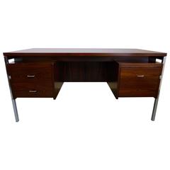 Rare Brazilian Rosewood and Steel Desk by Moveis Cimo, 1960s