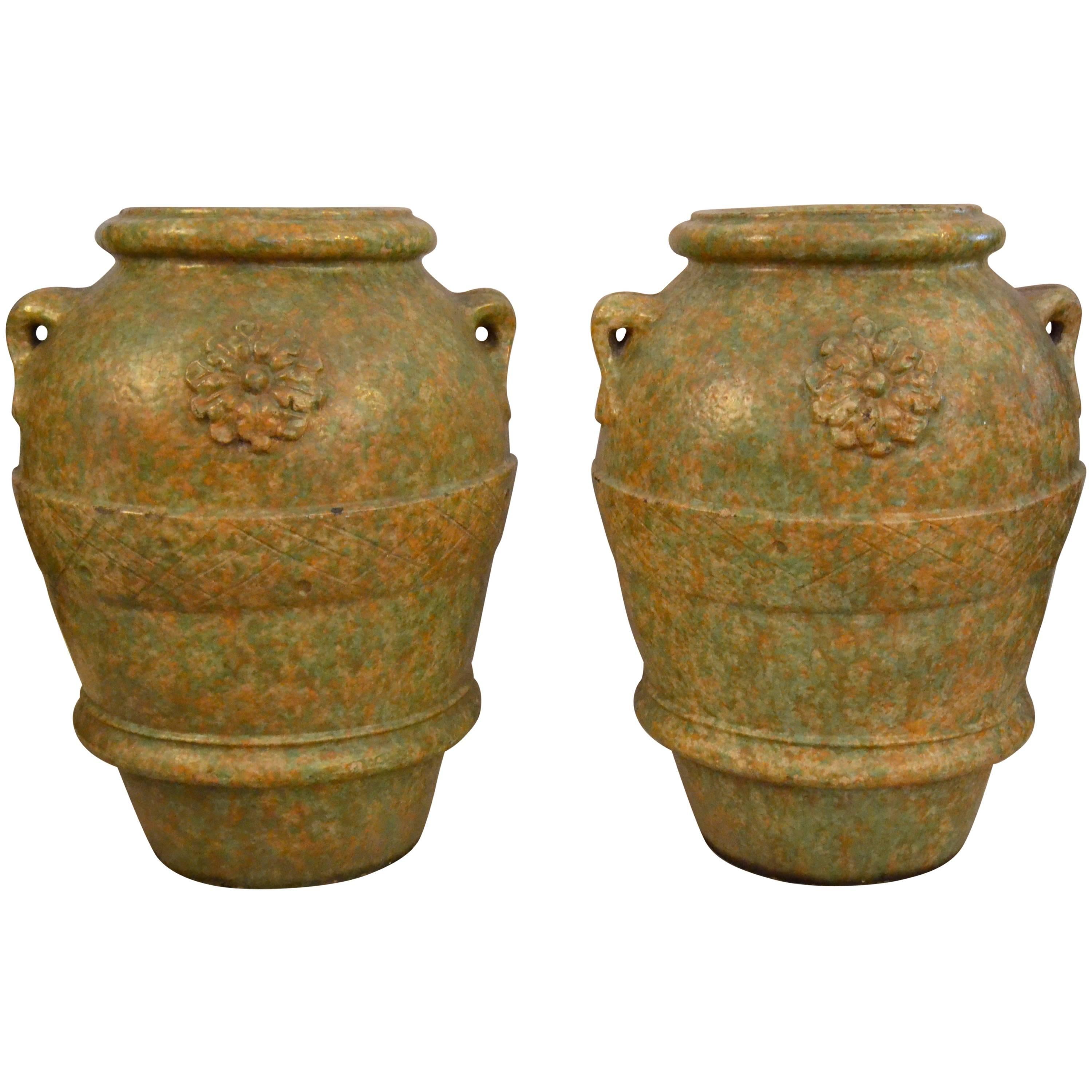 Large-Scale Terracotta Garden Urns or Jars For Sale