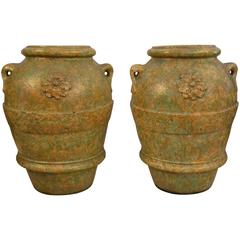 Large-Scale Terracotta Garden Urns or Jars