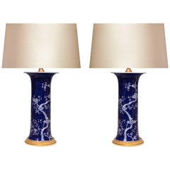 Pair of Blue and White Porcelain Lamps