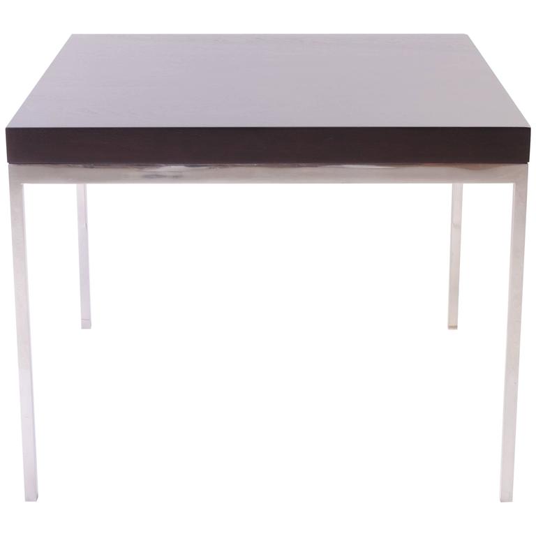 Walnut and Chrome Modernist Side Table For Sale at 1stDibs