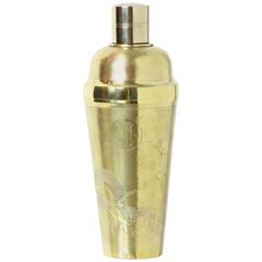 Sterling Silver Cocktail Shaker with Gold-Wash Finish
