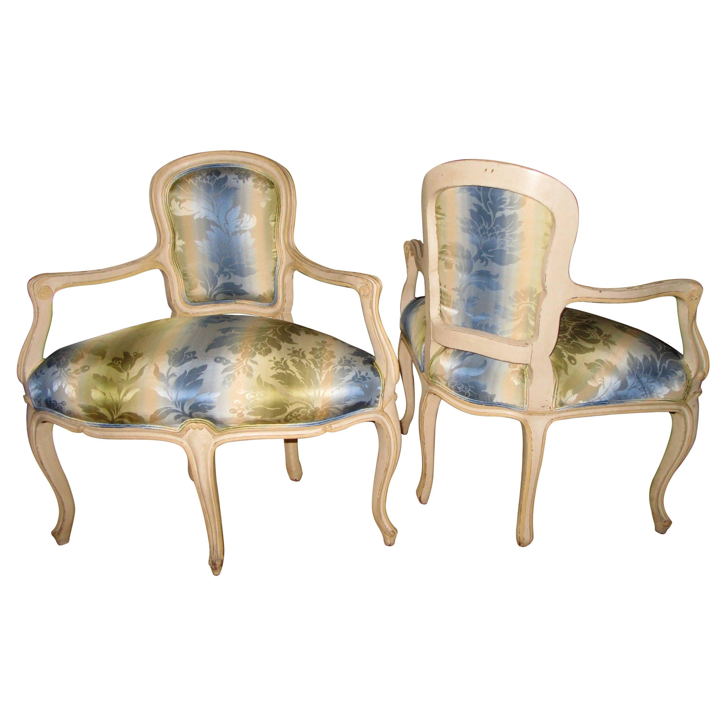 Pair of Louis XV Style Corner Chairs